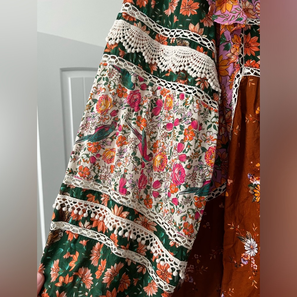 FARM Rio Multi-Print Floral Ruffled Peasant Blouse - Picture 4 of 11